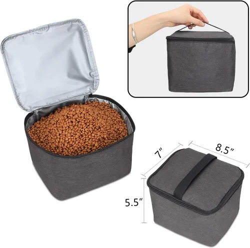 Vista 6 de Teamoy Bolsa de viaje para perros de 2 capas, suministros para mascotas Negro