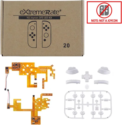 Vista 3 de eXtremeRate 7 Colors 9 Modes NS Joycon DFS LED Kit Multi-Colors Luminated White Classical Symbols ABXY Trigger Face Buttons for Nintendo Switch
