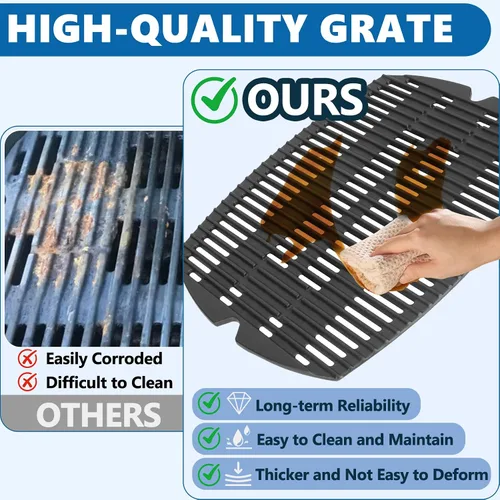 Vista 7 de SafBbcue 7644/7582 Rejillas de cocción de hierro fundido y 60040 kits de tubo de quemador para parrillas Weber Q1200 Q100 Q120 Q1000 50060001 386001