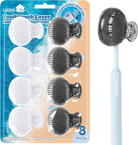 Vista 7 de UCEC - Juego de 6 tapas para cepillos de dientes, protector de cabeza para cepillos de dientes Tapa para cepillo de dientes, clip de plástico