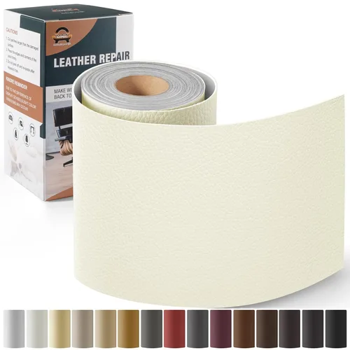 Vista 46 de Kit de reparación de cuero para muebles de 4 x 63 pulgadas, parche de reparación de cinta de cuero autoadhesivo para sofá, kit de parches