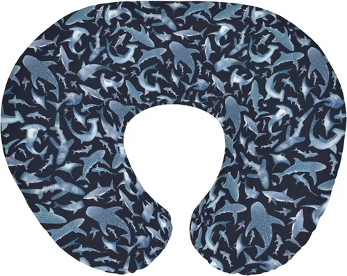 Vista 11 de Lindas fundas de almohada de lactancia para niños y niñas, nutrias marinas, peces, conchas, conchas, funda de almohada para lactancia materna