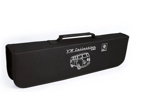 Vista 5 de BRISA VW Collection - Juego de cubiertos para parrilla de acero inoxidable Volkswagen, pinzas, tenedor y girador en diseño de autobús T1