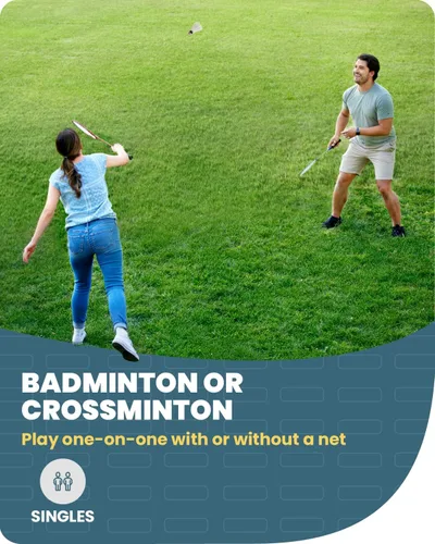 Vista 5 de Boulder Raquetas de bádminton deportivas, juego de raqueta de bádminton ligera con 3 volantes y estuche de raqueta, juego de bádminton para patio