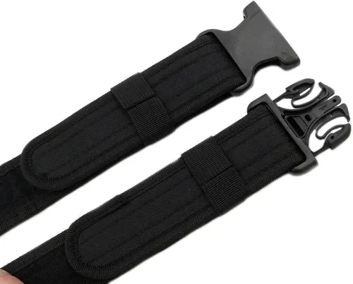 Vista 6 de Cinturón táctico militar ajustable de la lona de los hombres con la hebilla plástica, Negro y camuflaje.