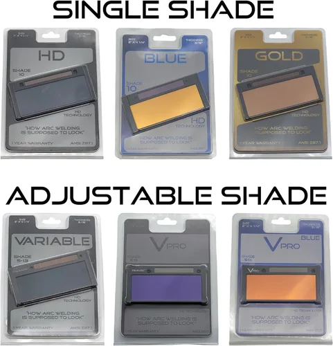 Vista 4 de Lente de Soldadura de Oscurecimiento Automático Dorado – Filtro Dorado de Color Verdadero – Se Adapta a Cascos de Soldadura de 2" x 4-1/4" – Tono 9