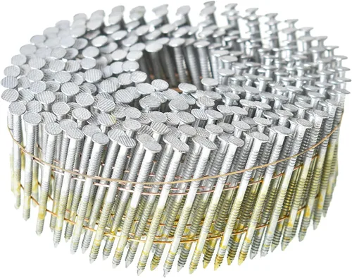 Vista 9 de findmall Clavos para revestimiento de 1-1/2 pulgadas, 3600 unidades, collados con alambre en bobina de 15 grados, cabeza redonda completa, clavos