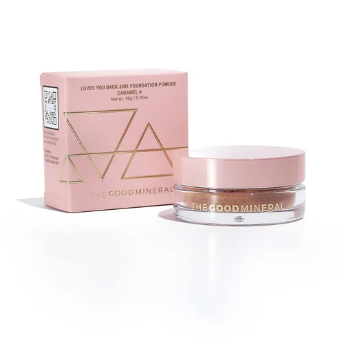 Vista 21 de The Good Mineral Loves-You-Back Base de maquillaje mineral en polvo 3 en 1 (CARAMEL 3) Diseñada para pieles sensibles y propensas al acné para una