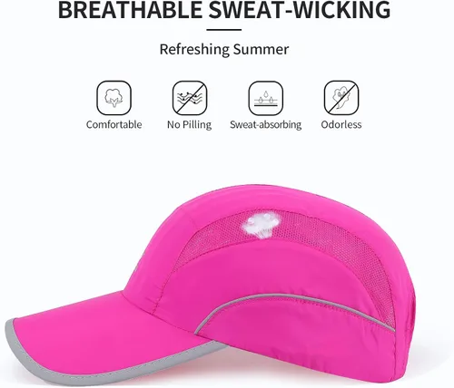 Vista 4 de Gorra deportiva de malla ligera de secado rápido para hombres y mujeres
