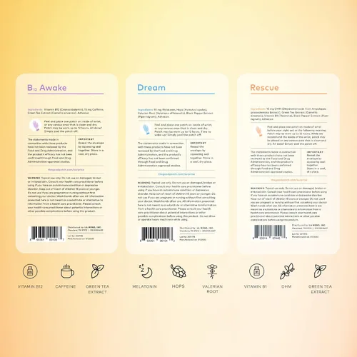 Vista 2 de LA MEND The Good Patch - Parches de equilibrio diario – Awake B12 para energía, rescate para la recuperación y sueño para dormir, alimentado por
