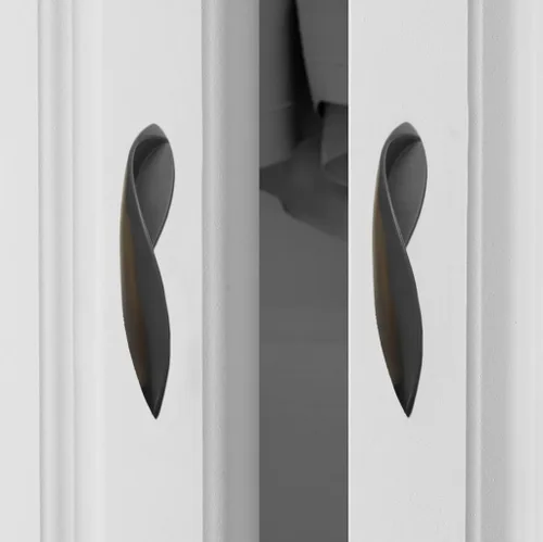 Vista 10 de 4 Piezas Tiradores Arqueados Manijas Pomos, Tiradores de Gabinete Curvos Modernos y Elegantes, Crean una Estética Espacial, Tiradores de Cajón