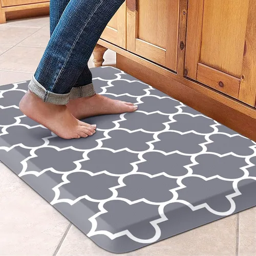 Vista 63 de WISELIFE Tapete de cocina acolchado antifatiga, 17.3 x 28 pulgadas, antideslizante, resistente, de PVC, ergonómico, impermeable, cómodo