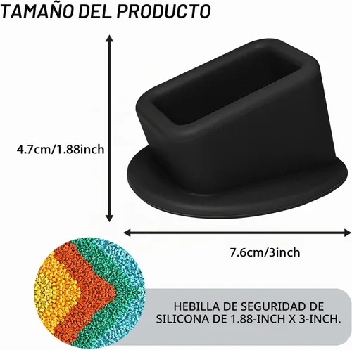 Vista 2 de 2 piezas de soporte para hebilla de cinturón de seguridad, hebilla de cinturón de seguridad trasera de silicona para automóvil con refuerzo para un
