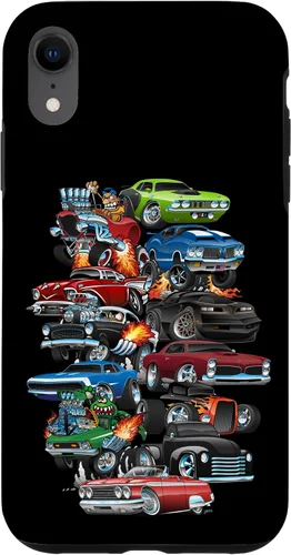 Vista 24 de Funda para iPhone 13 Hotrods, autos clásicos, coches musculosos y carros de carreras