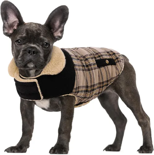 Vista 36 de Abrigo de invierno para perros pequeños, chaqueta sólida para cachorros, abrigo cálido para mascotas para clima frío, prendas acolchadas resistentes