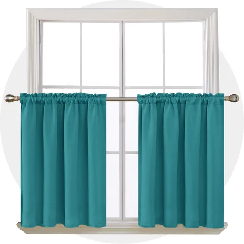 Vista 211 de Deconovo Cortinas opacas, aislamiento térmico, dobladillo para barra, reducción de ruido, certificado Oeko-TEX, cortinas de oscurecimiento