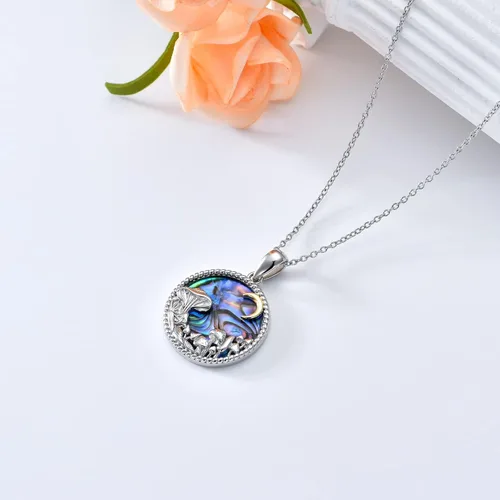 Vista 4 de MEIDERBO Collar de rana de hongo de plata de ley 925, collares de hongorana, joyería de regalo para mujeres, niñas, esposa, novia, hermana, regalos