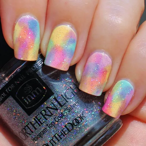 Vista 2 de INM Northern Lights - Capa superior con holograma plateado, secado rápido, 1/2 onza (1 unidad)