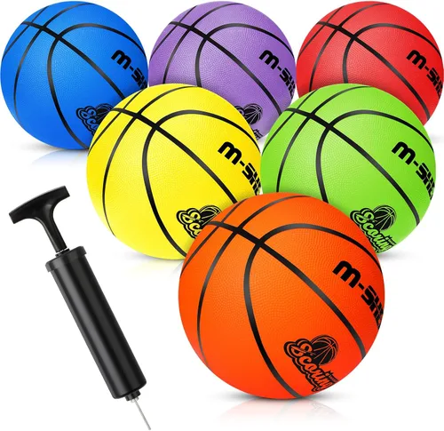 Vista 10 de Wettarn 6 piezas de balones de baloncesto tamaño 5 al por mayor, suministros de donación caritativa cristiana, balón de baloncesto de 27.5 pulgadas