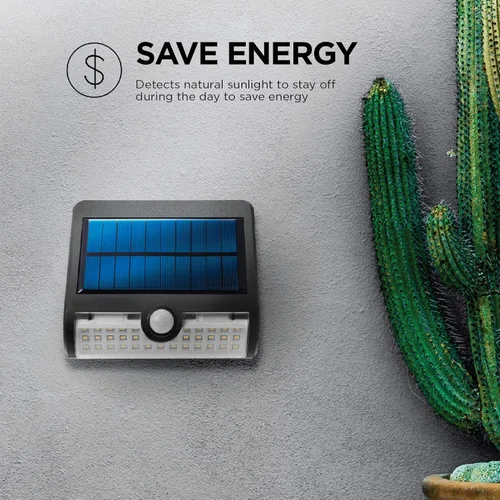 Vista 3 de Home Zone Luz exterior con sensor de movimiento de seguridad, luz solar para exteriores, modo de iluminación doble, montaje en pared, luz de acento