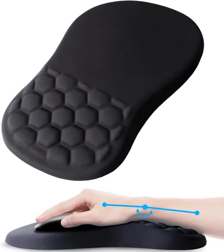 Vista 10 de Alfombrilla de mouse ergonómica con reposamuñecas, cómoda alfombrilla de mouse para computadora portátil para aliviar el dolor con base