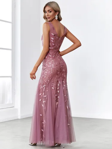 Vista 2 de Ever-Pretty 7886 - Vestido largo de noche sin mangas con cuello en V doble para mujer