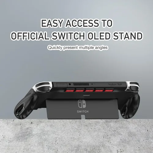 Vista 4 de POWNEW Grip Case Compatible with Nintendo Switch & OLED, Ergonomic HandheldGrips with 5 Game Slots for Nintendo Switch OLED & Regular