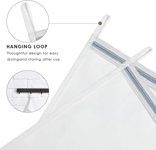 Vista 5 de PROMEED Bolsa de lavandería de malla reutilizable para prendas delicadas, bolsa de lavado de tamaño grande para funda de almohada de seda de morera