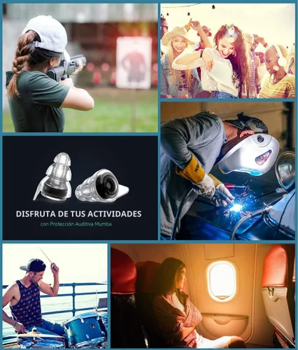 Vista 5 de Tapones para oídos de alta fidelidad para conciertos, tapones reutilizables para músicos, protección auditiva con tecnología de filtro avanzado
