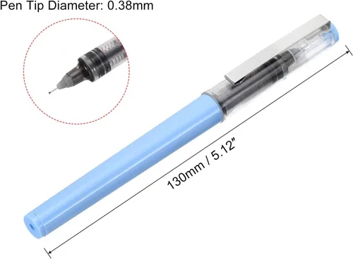 Vista 2 de PATIKIL Bolígrafos de gel de tinta negra de 5.12 pulgadas, paquete de 12 bolígrafos de punta fina de 0.015 in con tapa transparente para escribir