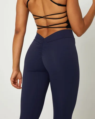 Vista 6 de Danysu Leggings suaves con espalda en V para mujer, mallas suaves de cintura alta para entrenamiento, gimnasio, yoga