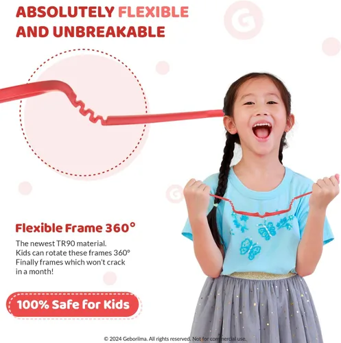 Vista 3 de Marcos de lentes flexibles para niños - Gafas graduadas para niños de 4 a 7 años, anteojos Rbg para niños, lentes irrompibles