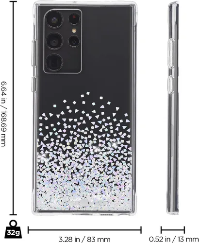 Vista 3 de Case-Mate - Twinkle Ombre - Funda para Samsung Galaxy S22 Ultra - Elementos de lámina reflectante - Protección contra caídas de 10 pies - 6.8