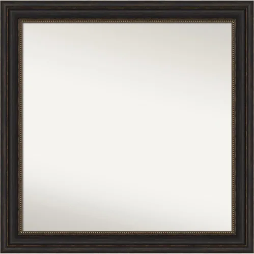 Vista 604 de Amanti Art Espejo de pared personalizado no biselado (25 x 25 pulgadas), marco de bronce acentuado, varios tamaños personalizados, espejo de baño