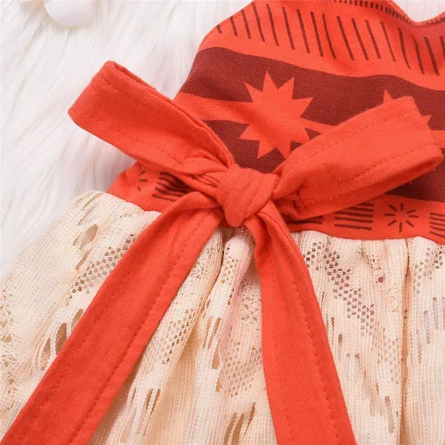 Vista 6 de Ropa de bebé para niña pequeña, con encaje halter sin espalda, vestido de tul para verano, trajes de aventura