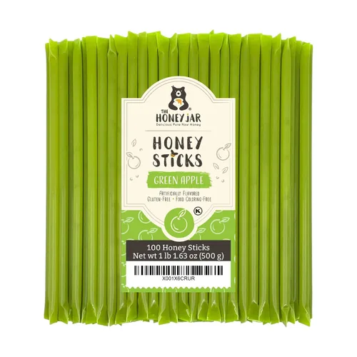 Vista 34 de The Honey Jar Palitos de miel con sabor a mora, pajitas de miel pura para el té, café o un placer saludable, una cucharadita de miel saborizada por