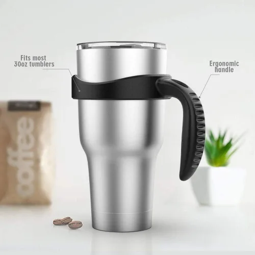 Vista 4 de Asa de vaso para taza enfriadora Yeti Rambler de 30 onzas, taza Rtic, Sic, Ozark Trail Grip y más tazas de vaso, sin BPA (taza negra no incluida)