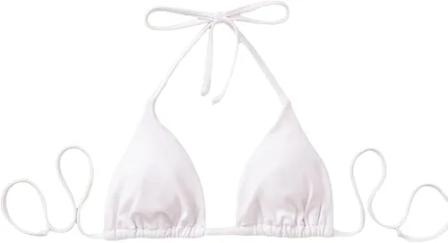 Vista 2 de SOLY HUX Traje de baño sexy para mujer con cuello halter y triángulo con lazo en la espalda