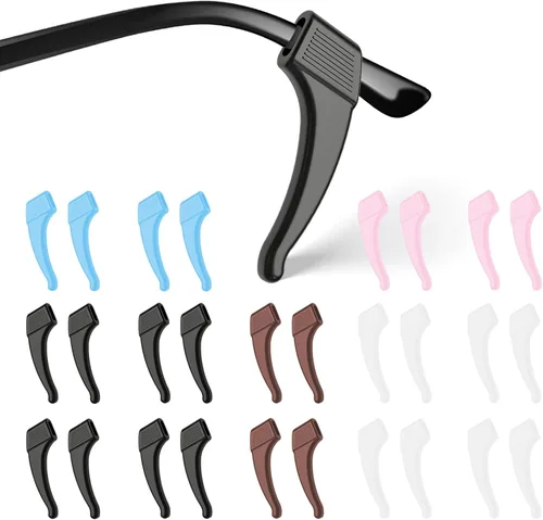Vista 9 de SMARTTOP 20 Pairs Anti-Slip Eyeglass Ear Grips Hook Comfortable Silicone Elastic Eyeglasses Temple Tips Sleeve Retainer-For Eyewear Sunglasses Negro