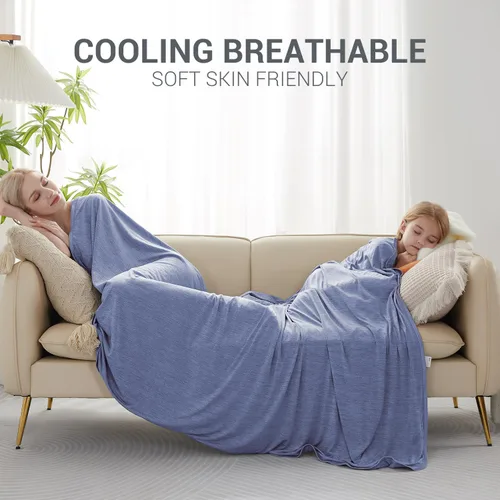 Vista 48 de Marchpower - Manta de enfriamiento para niños que duermen con calor, manta de lana fresca Arc-Chill con diseño de doble cara, fibra de enfriamiento