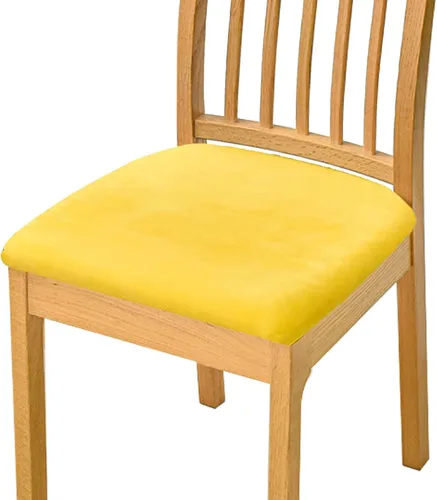 Vista 25 de Fundas de terciopelo para asiento de silla, fundas elásticas para sillas de comedor, fundas de asiento suaves y antideslizantes, fundas de asiento