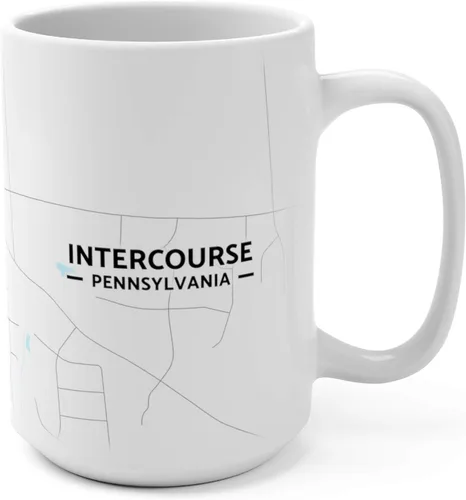 Vista 4 de Intercourse, Pennsylvania PA Map Mug (11 oz)