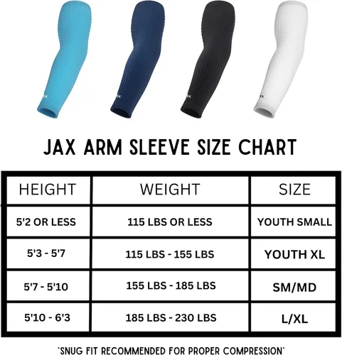 Vista 9 de Jax Baseball Arm Sleeves - Youth and Adult