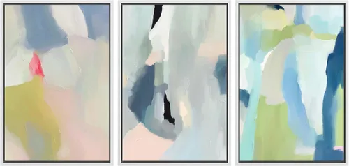 Vista 25 de SIGNWIN Lienzo enmarcado para pared, juego de arte abstracto de serenidad costera, ilustraciones abstractas junto al mar, arte moderno, decorativo