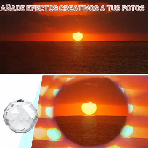 Vista 6 de Supkiir Paquete de 5 prismas de fotografía de cristal óptico K9 con bola de cristal, prisma triangular, bola de prisma de lente y pirámide óptica