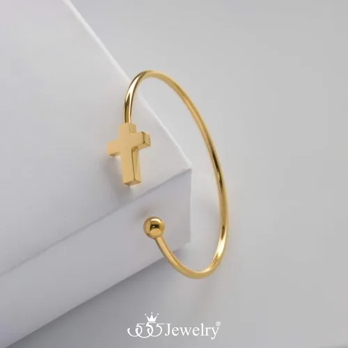 Vista 4 de 555Jewelry - Pulsera de acero inoxidable con símbolo religioso