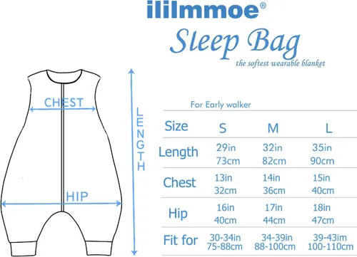 Vista 4 de Saco de dormir para bebé de invierno cálido con piernas para caminar con piernas, pijamas para bebés de 6 meses a 4 años