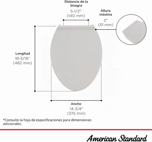 Vista 4 de American Standard Contemporary VorMax - Asiento de inodoro alargado