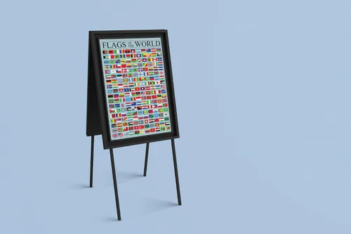 Vista 4 de Póster de Banderas del Mundo Geografía Decoración de Aula Cuadro de Referencia de País Internacional Arte de Pared Genial Póster Impreso 12x18