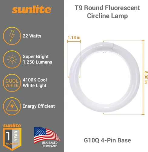 Vista 2 de Sunlite - Luz fluorescente y circular 4100K Blanco fresco